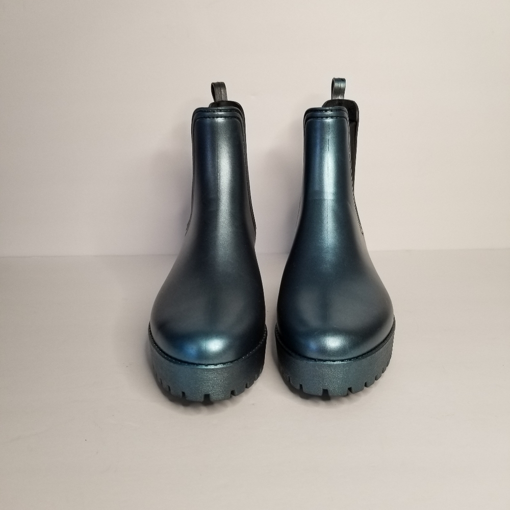 JEFFREY CAMPBELL BLUE  METALLIC RAIN BOOTS - Picture 5 of 7